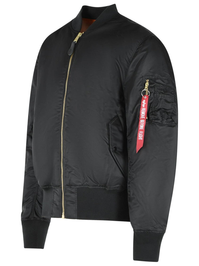 Alpha Industries 'Ma-1 Heritage' Reversible Black Nylon Bomber Jacket