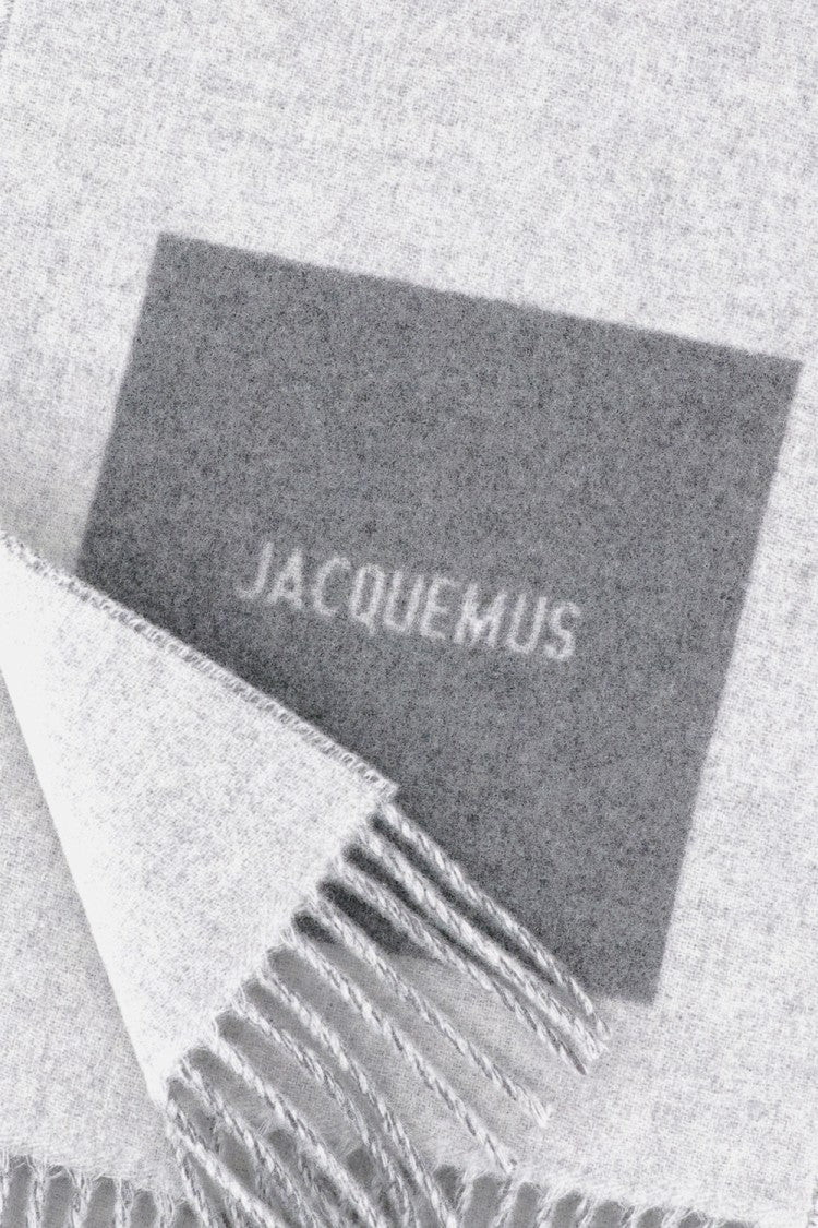 Jacquemus Fringed Wool Scarf With Logo Detail