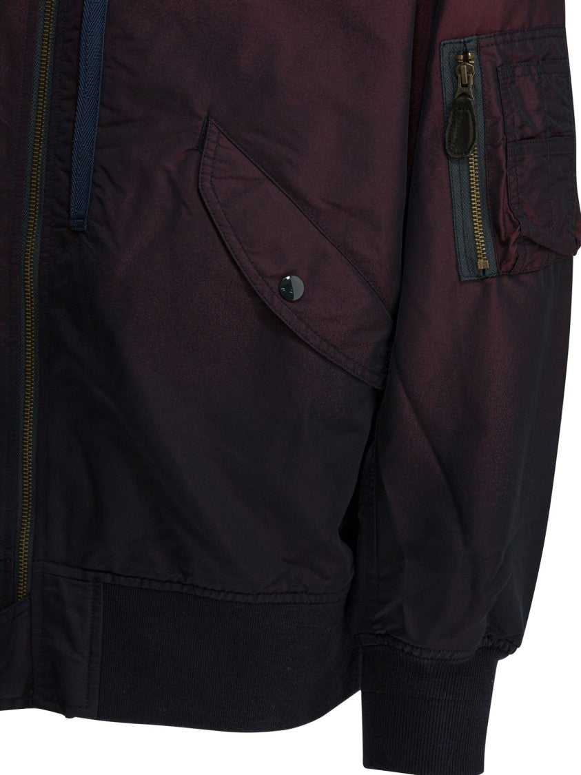 Beams Plus Gradient Bomber Jacket With Ribbed Details And Functional Pockets