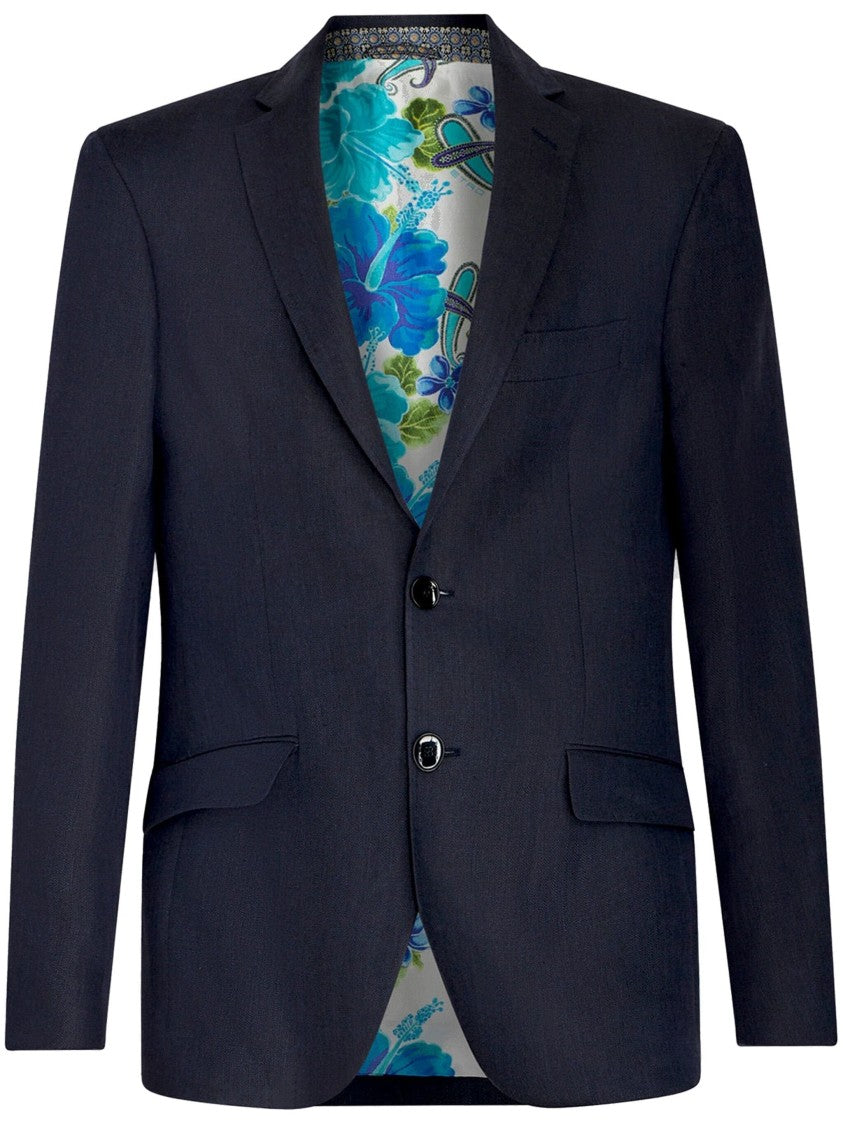 Etro Single-Breasted Linen Blazer