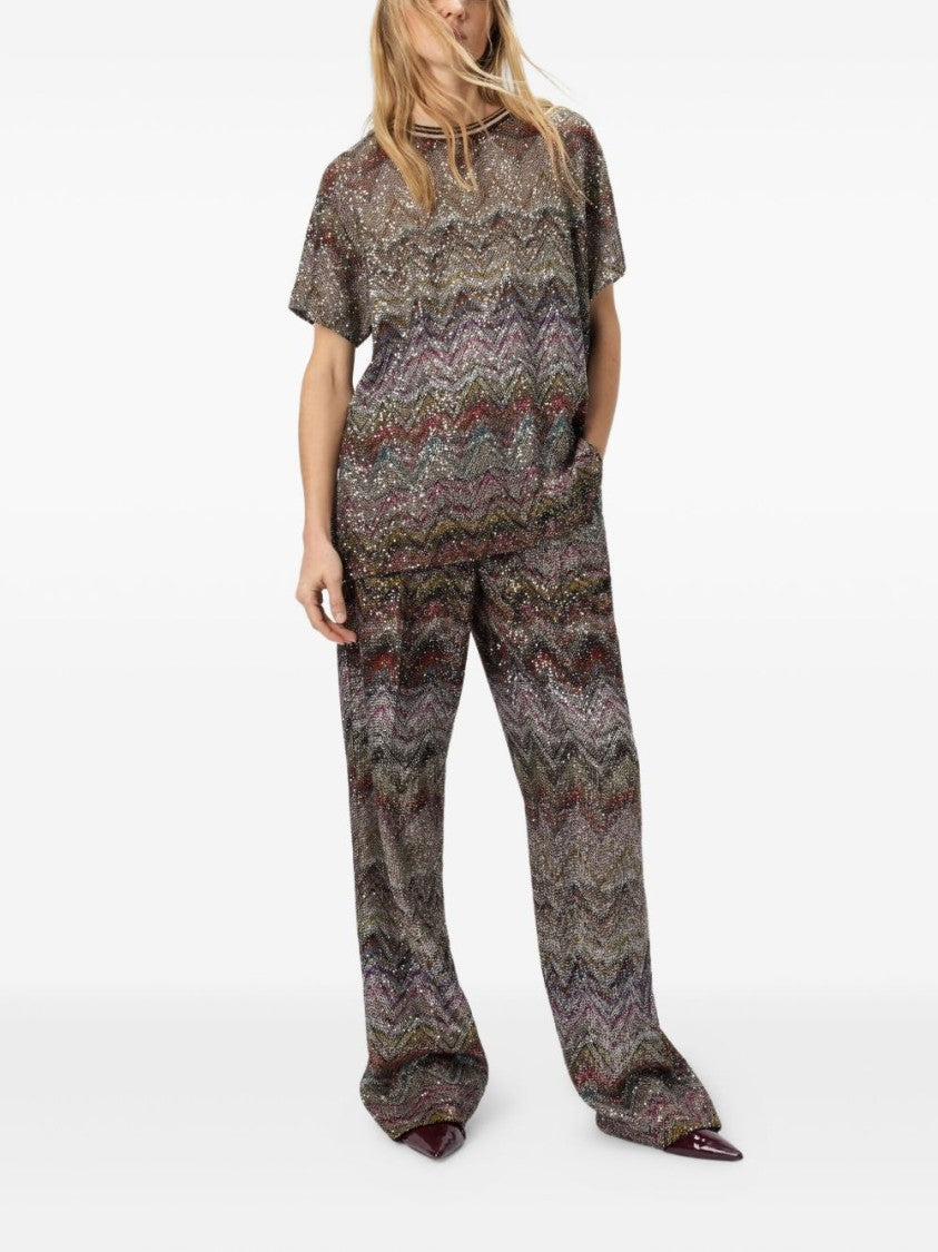 Missoni Zigzag Patterned T-Shirt With Lamé Threads
