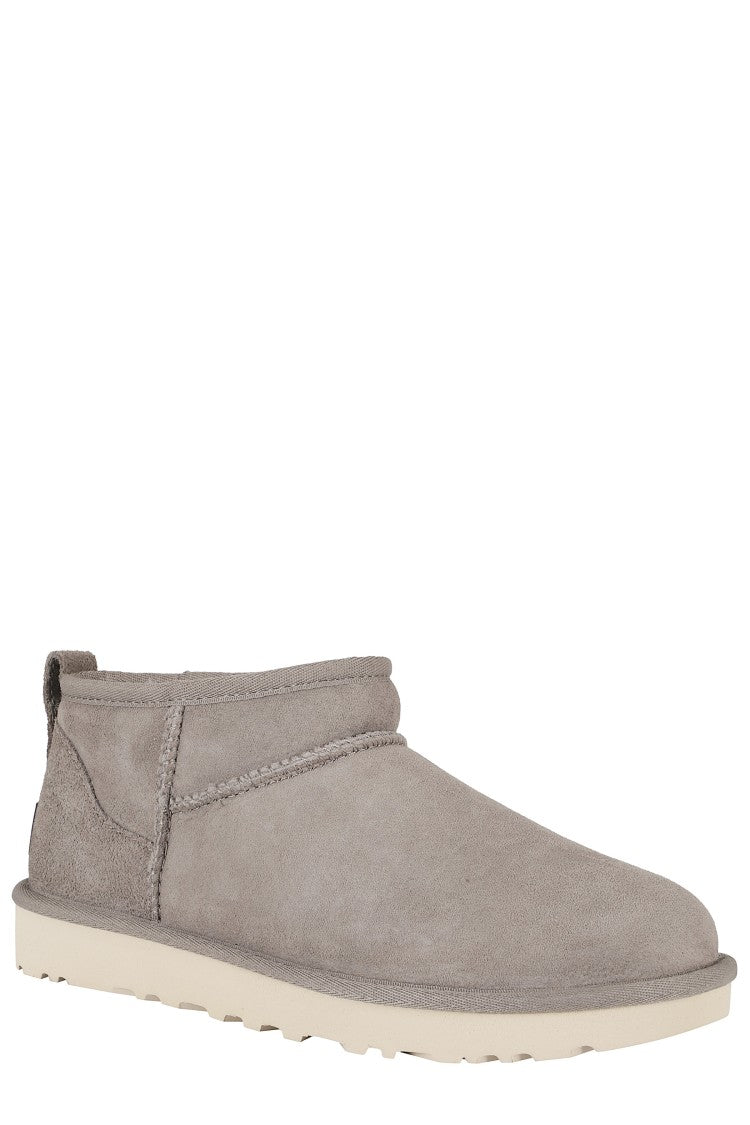 Ugg Brown W Classic Ultra Mini Back-Tongue Leather Boots