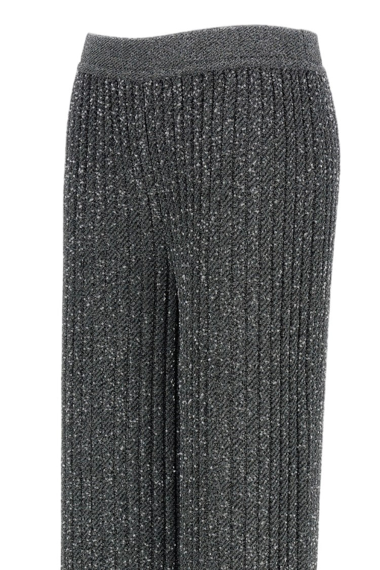 Missoni Black/Silver High-Rise Wide-Leg Lurex Sequin Pants