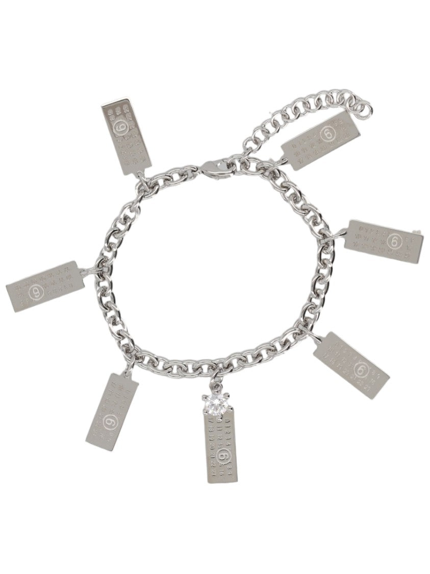 Mm6 By Maison Margiela Chain Bracelet With Rectangular Tags And Polished Finish