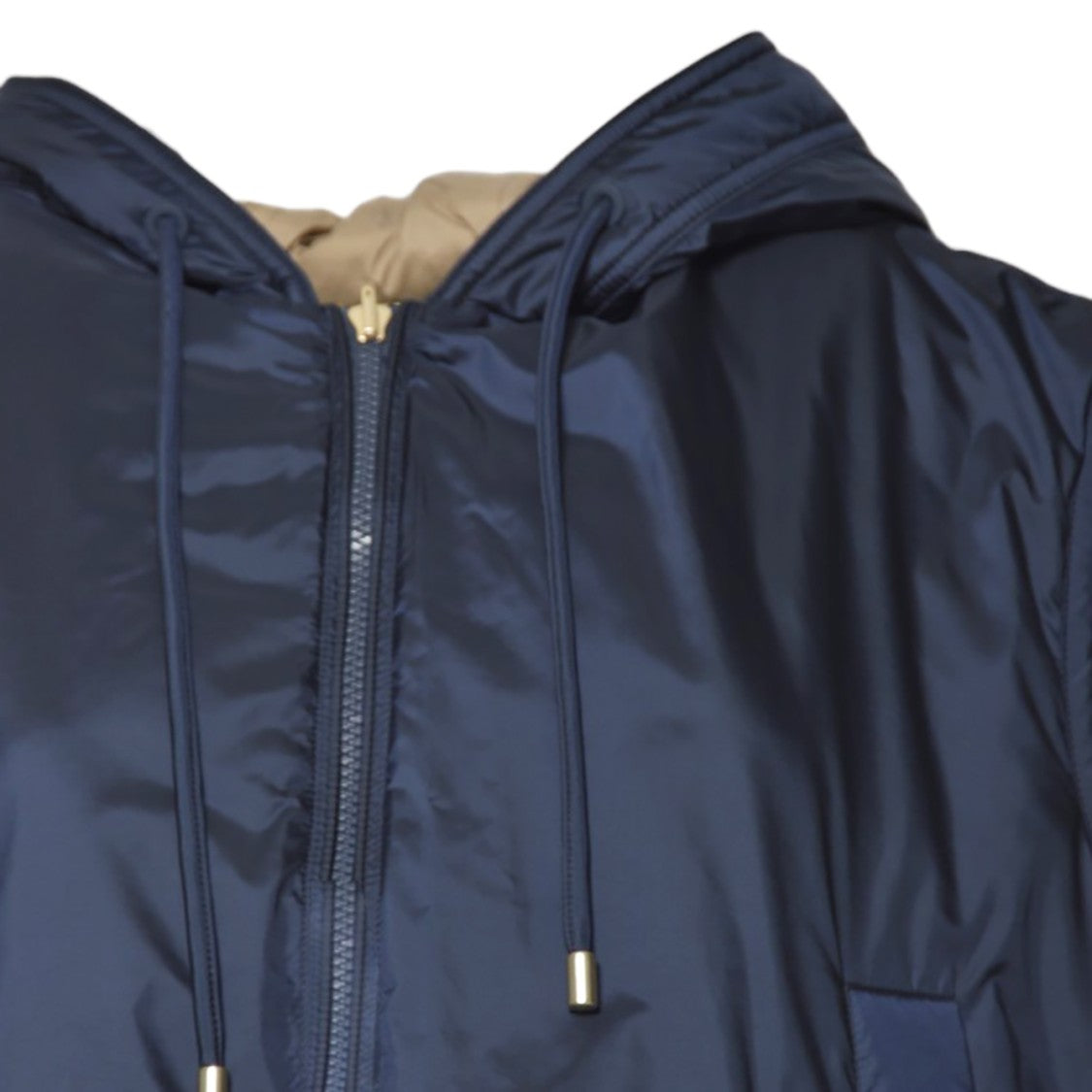 Max Mara Cropped Hooded Vest With Shiny Exterior