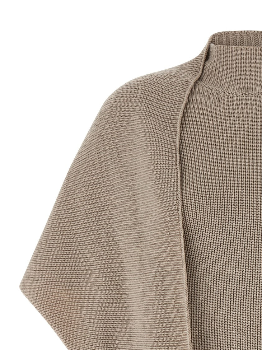 Entire Studios Ribbed Knit 'Wrap' Sweater With Scarf Detail