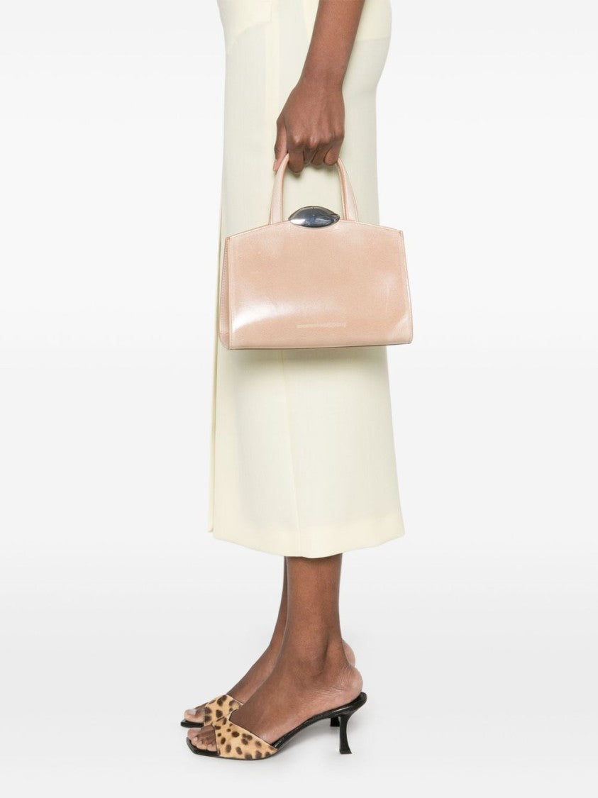 Benedetta Bruzziches Beige Shoulder Bag With Metallic Clasp