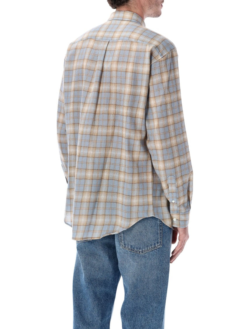Auralee Airy Wool Check Relaxed-Fit Shirt