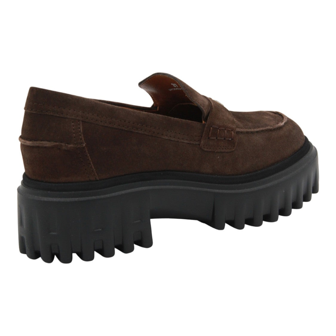 Hogan Chunky Sole Brown Suede Flats With Metallic 'H' Charm