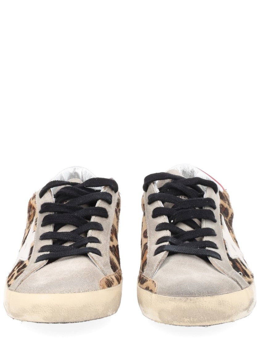 Golden Goose Superstar Leopard Print Suede Sneakers