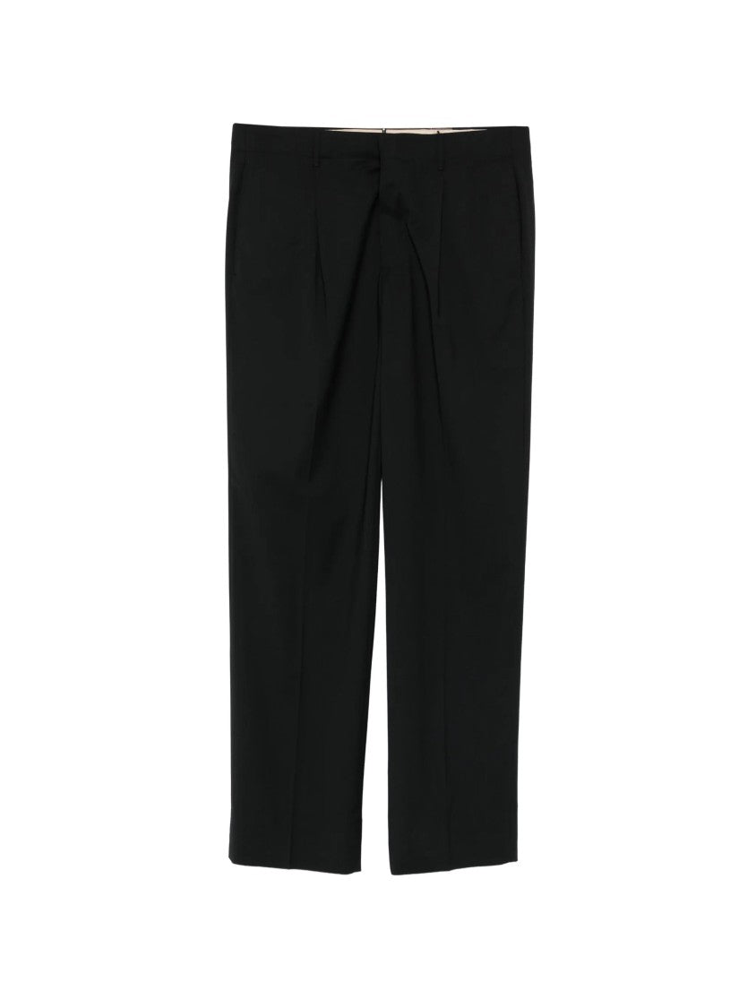 Incotex Black Straight-Leg Structured Fabric Trousers
