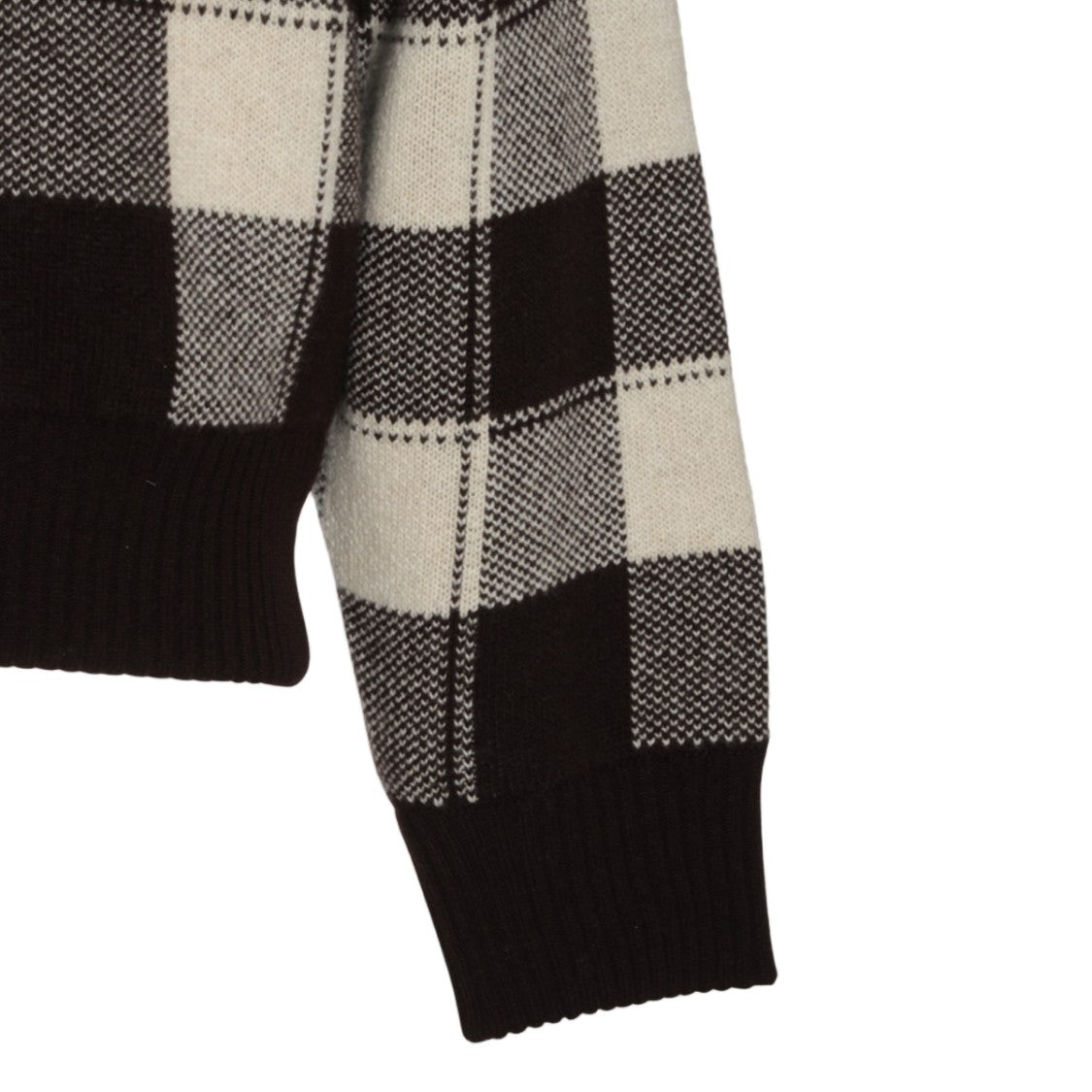 Golden Goose Checkered High-Collar Zip-Up Knit Sweater