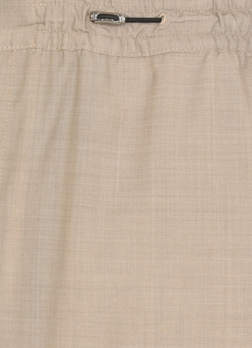Pt Torino Relaxed Fit Beige Wool Trousers