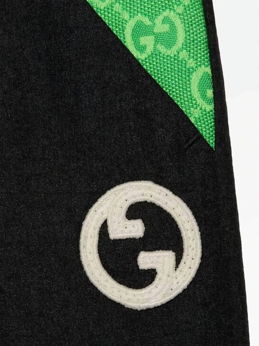 Gucci Relaxed Jogger Pants With Vibrant Green Accents