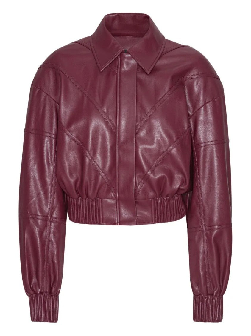 Rotate Birger Christensen Cropped Bomber Jacket With Finish