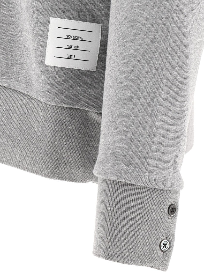 Thom Browne Crewneck Pullover With Center-Back Stripe Detail