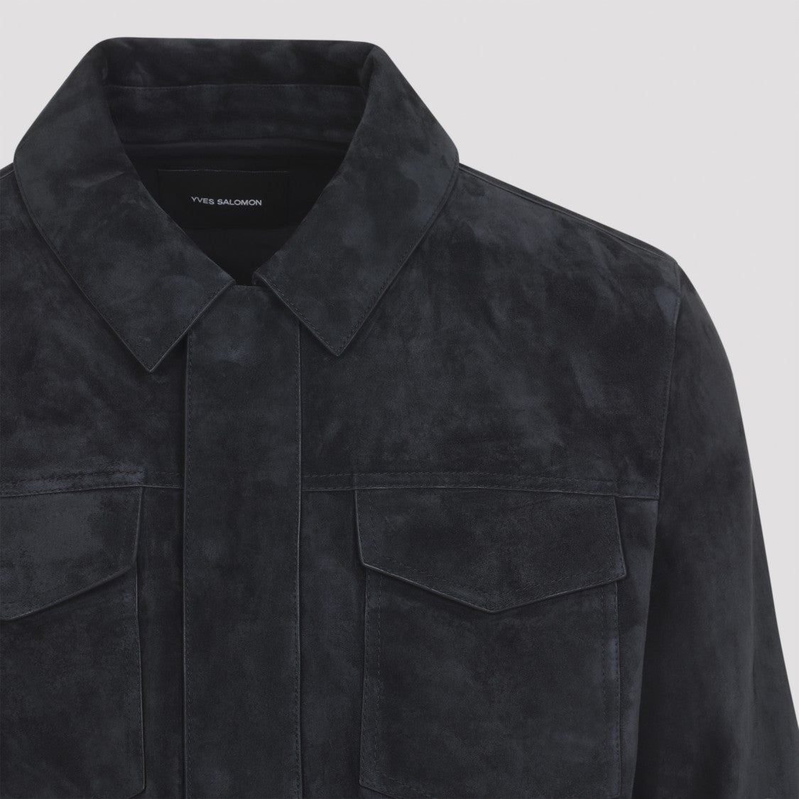 Yves Salomon Blue Calf Leather Jacket