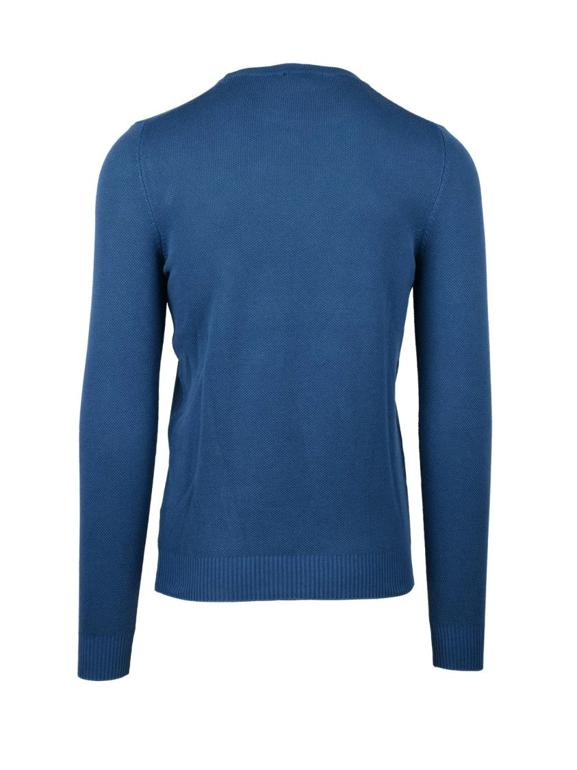 Terzo Fuso 1952 Blue Fine-Knit Cotton Sweater