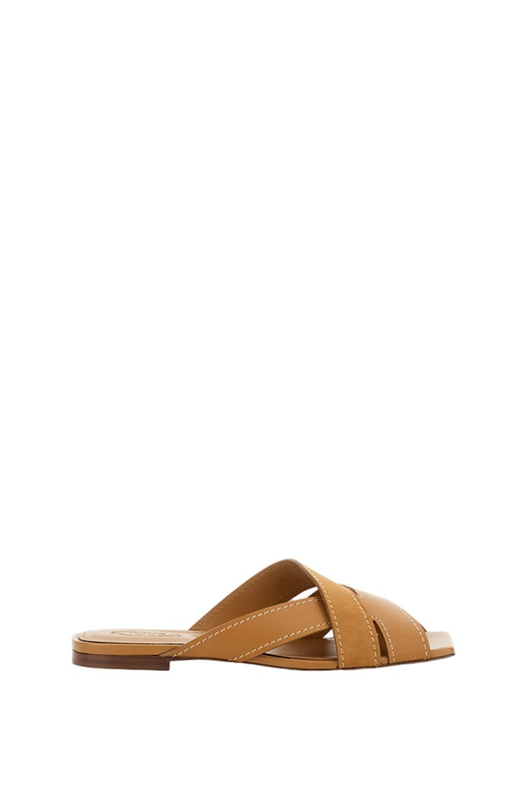 Tod's Crisscross Sandals In Smooth And Suede Calf Leather