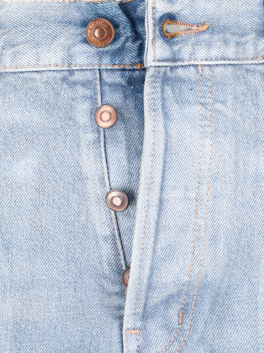 Haikure Light Blue Cotton Flared Jeans