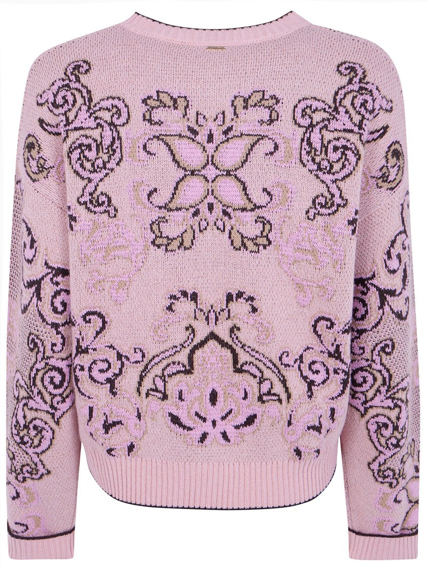 Twin-Set Knitted Floral Wool-Blend Sweater
