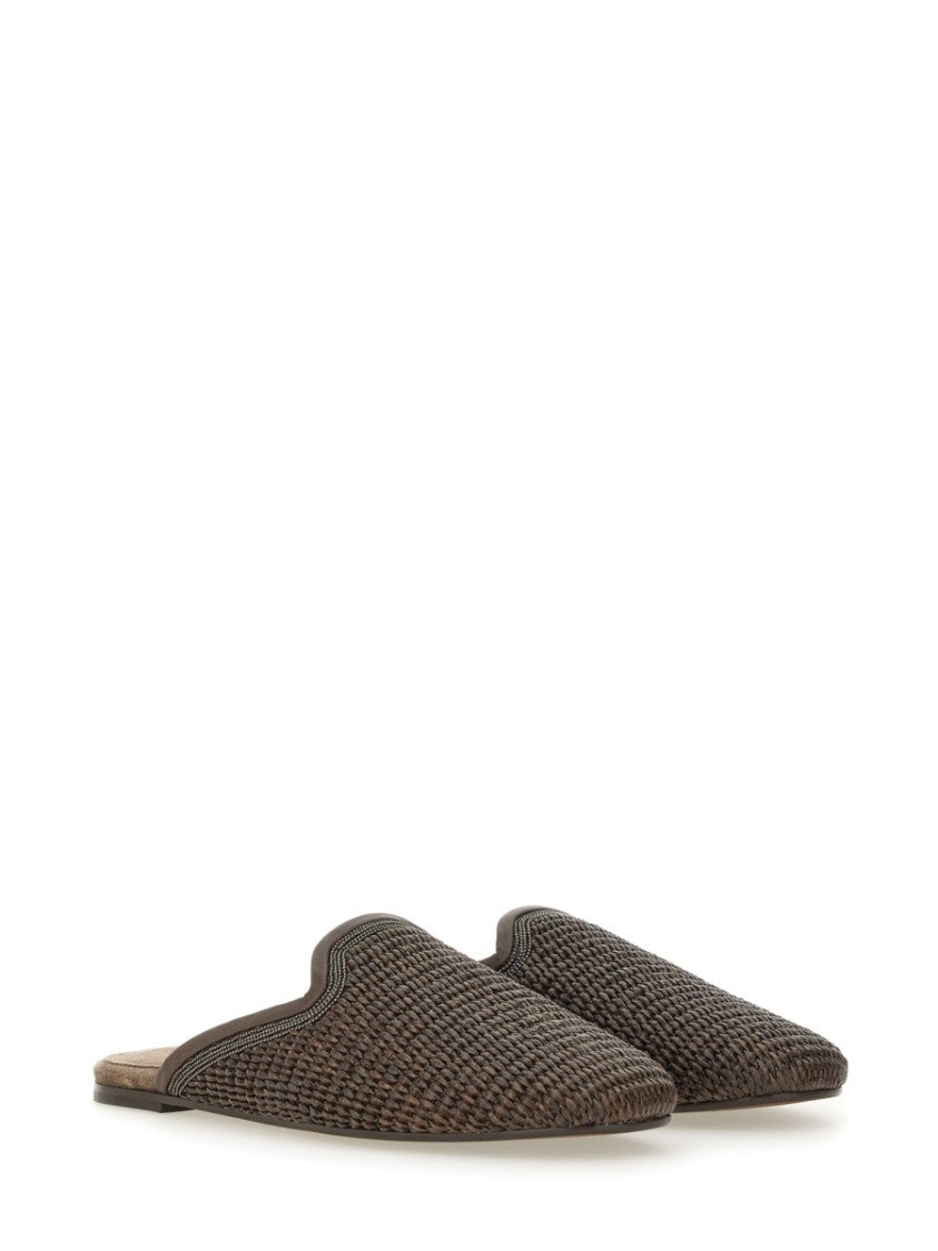 Brunello Cucinelli Techno Raffia Slipper