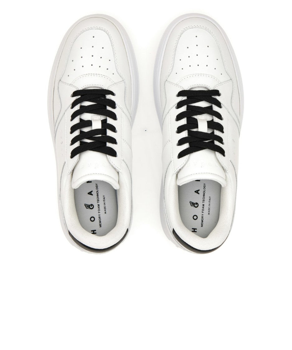 Hogan White Leather Sneakers With Platform Sole