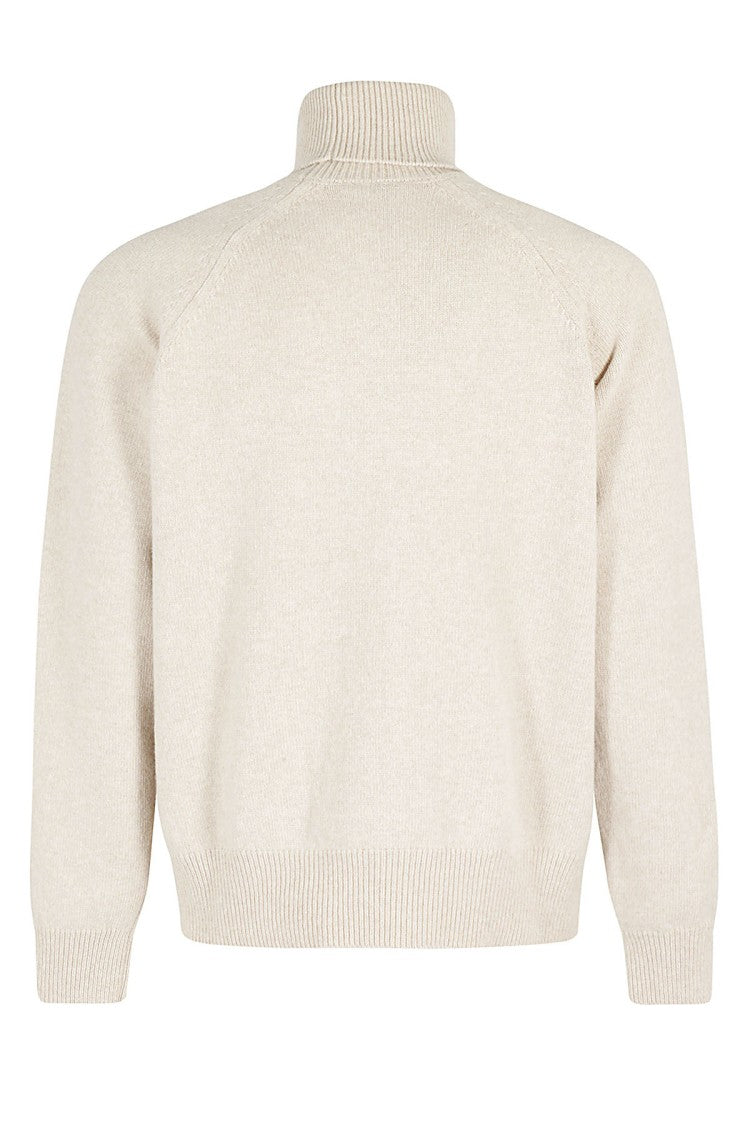 Kenzo Boke Flower Embroidered Turtleneck Sweater In Merino Wool
