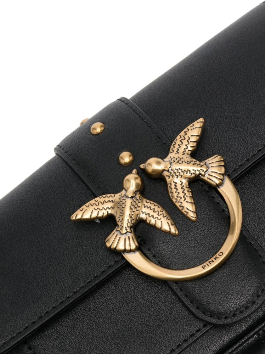 Pinko Structured Bag With Bird Clasp And Detachable Chain Strap