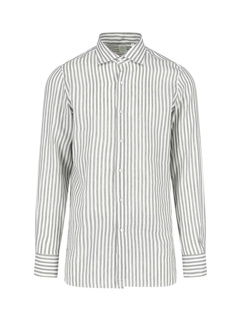 Finamore Multicolor Vertical Striped Button-Down Shirt