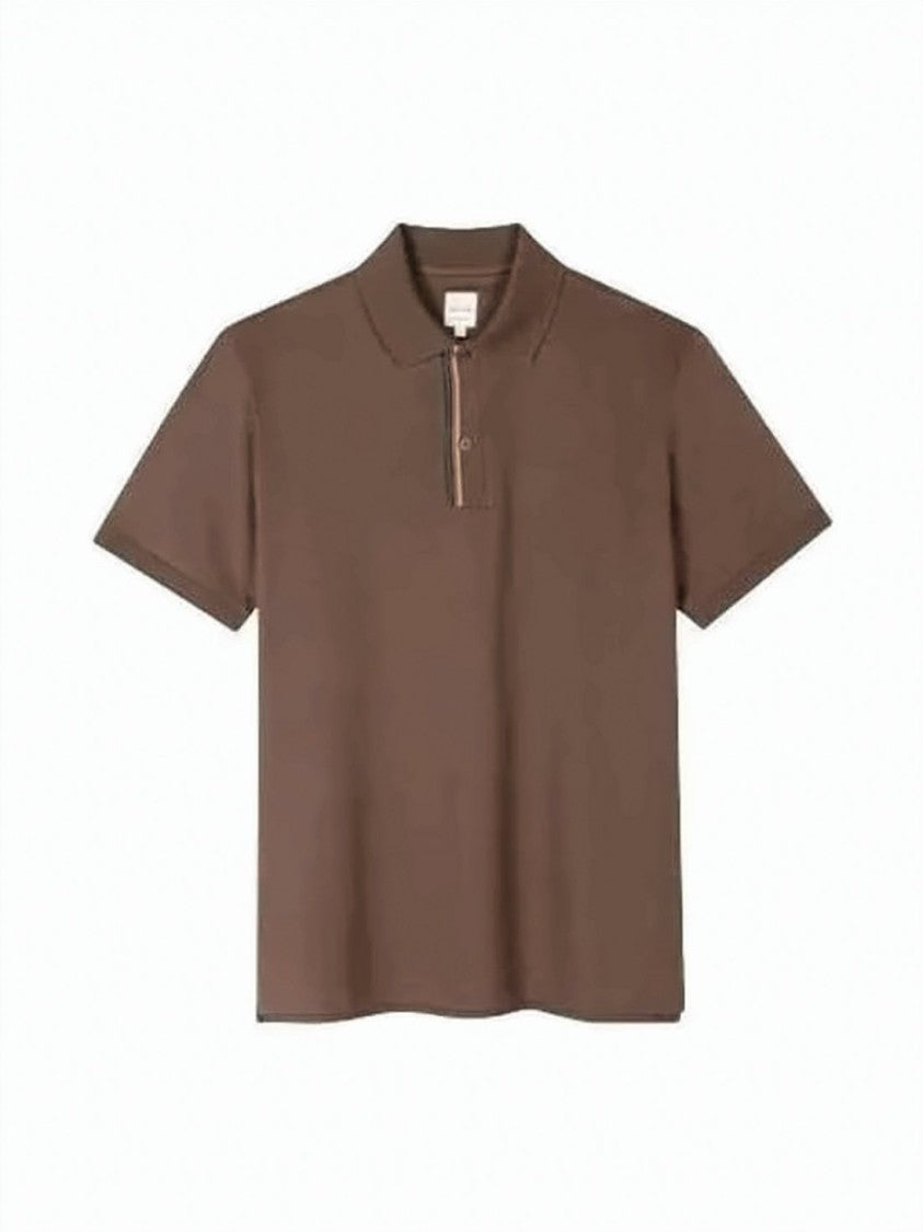 Paul Smith Brown Polo Shirt With Classic Collar And Button Placket
