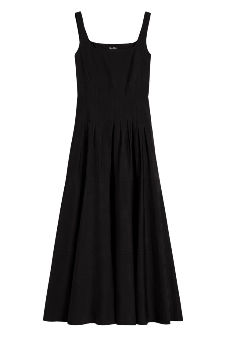 Max Mara Sleeveless Midi Dress With Square Neckline