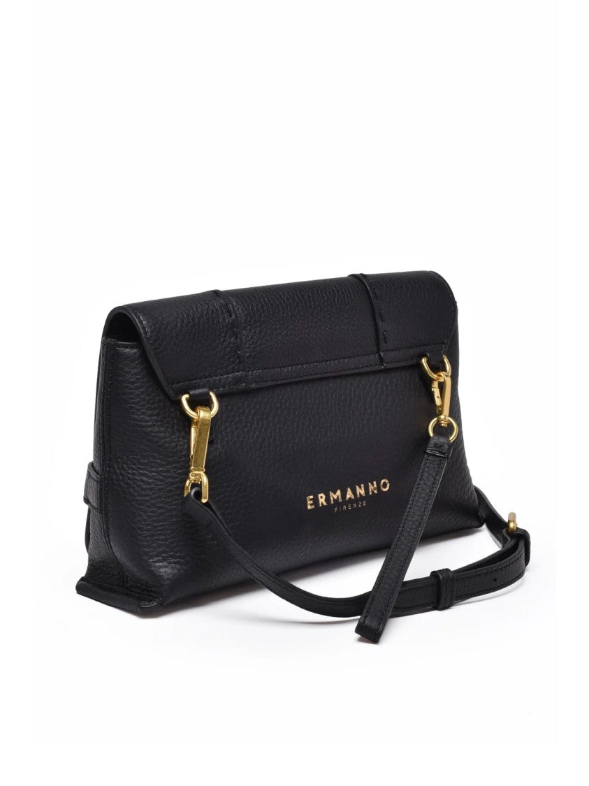 Ermanno Firenze Arabella Leather Shoulder Bag With Detachable Strap And Magnetic Closure