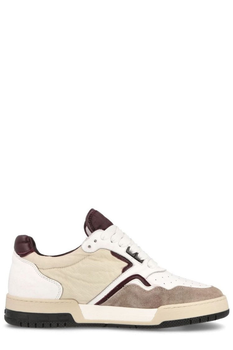 Rhude High-Top Sneaker With Mixed Leather Panels