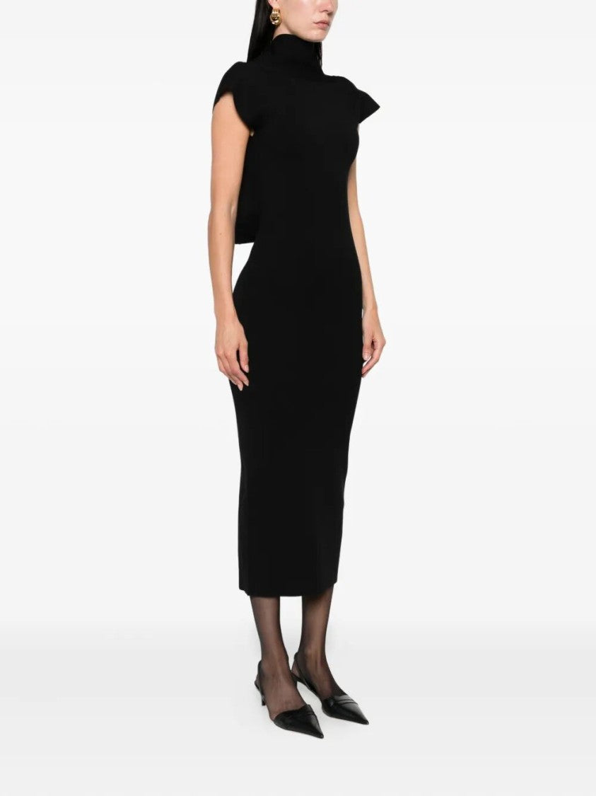 Alberta Ferretti Fitted Midi Dress With Cap Sleeves