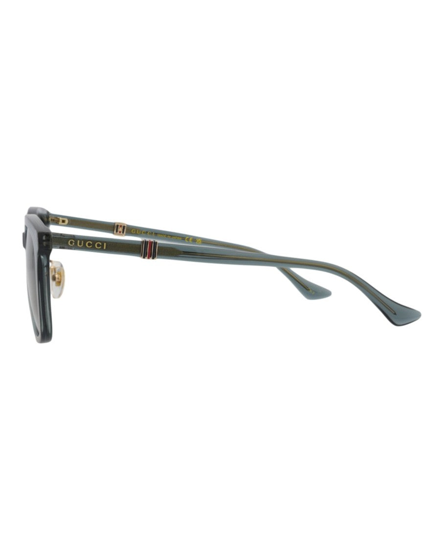 Gucci Square-Frame Recycled Acetate Sunglasses With Gold-Tone Branding