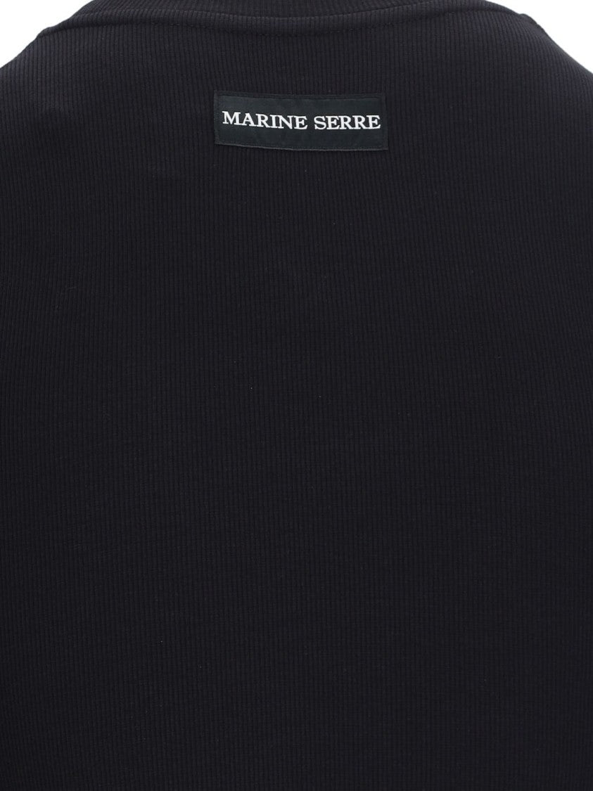 Marine Serre Mini Logo Dress, In Black Cotton