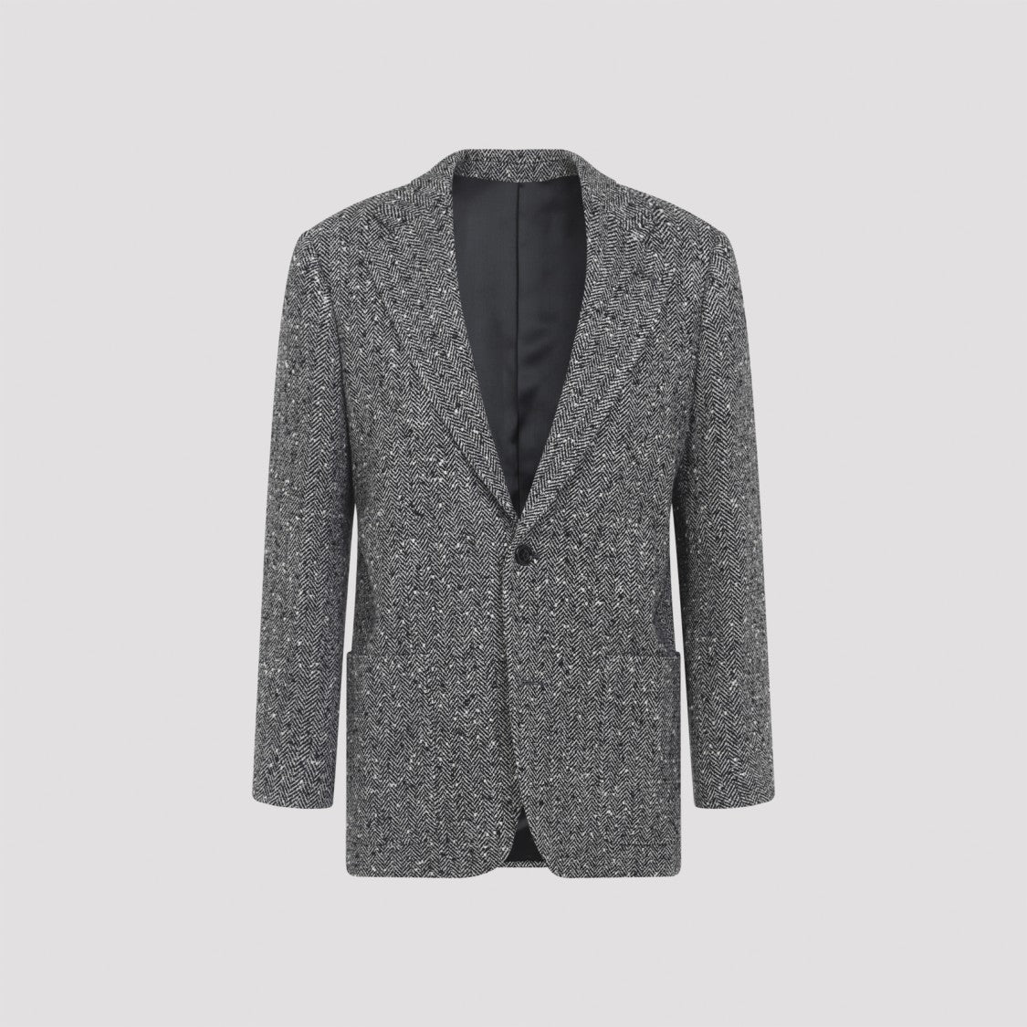 Celine Ivory And Black Herringbone Wool Jacket