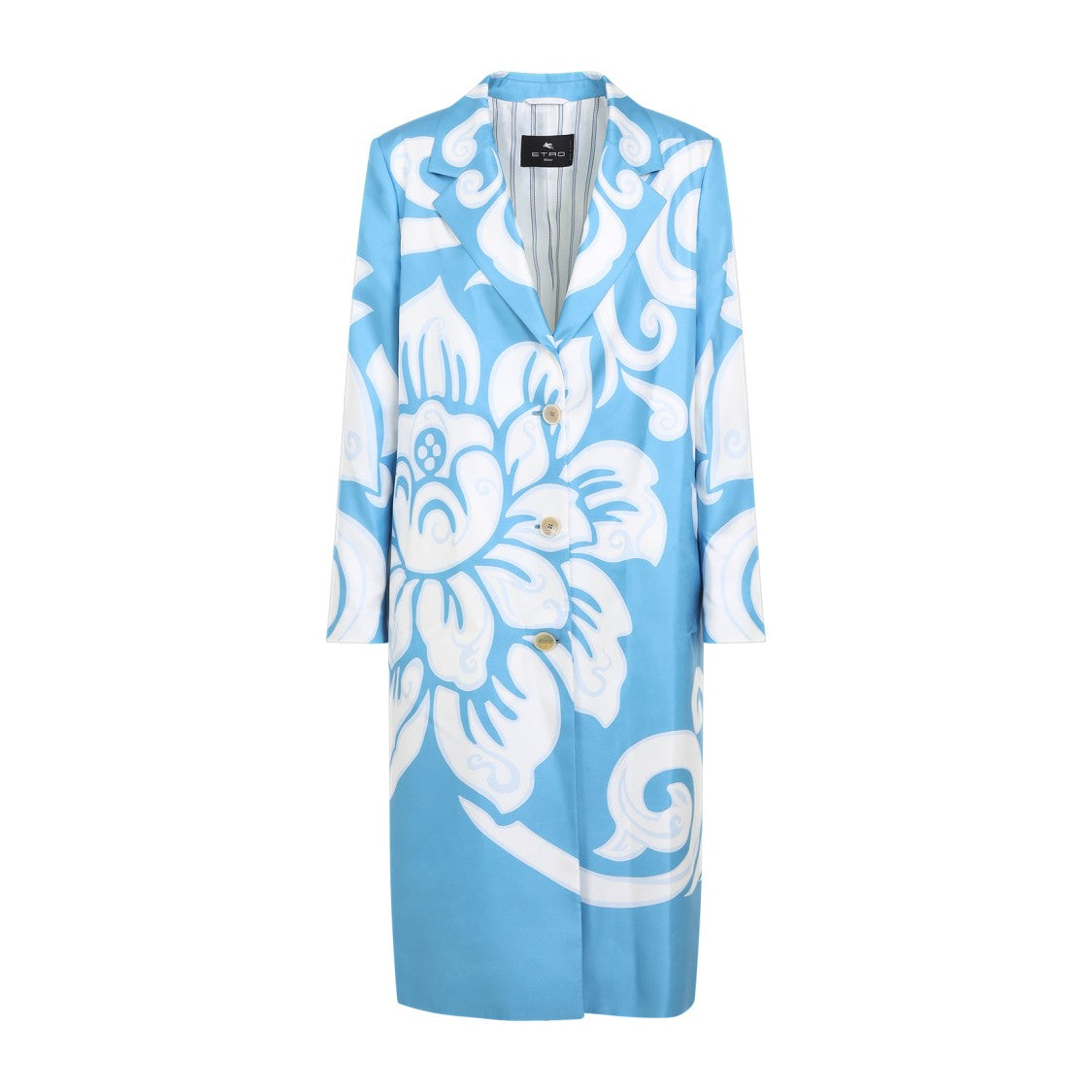 Etro Light Blue Silk Caban