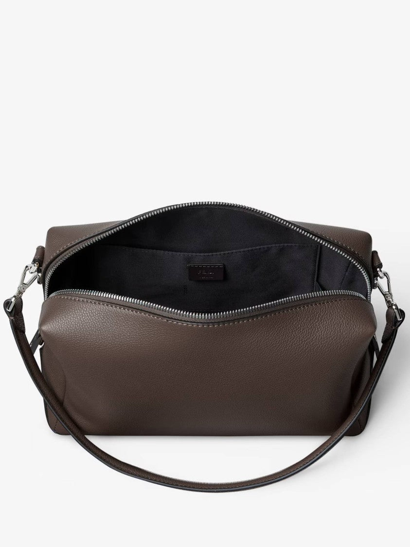 Fendi Rectangular Brown Shoulder Bag With Structured Silhouette