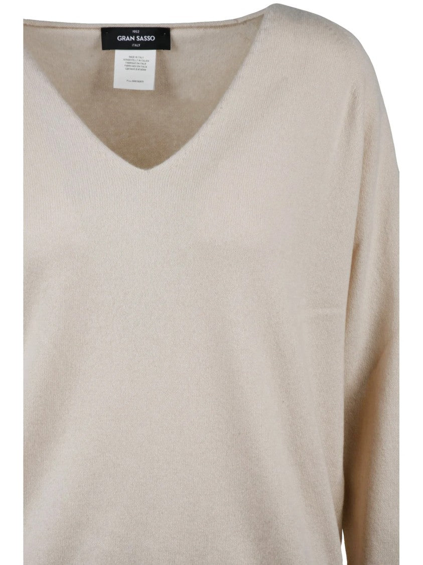 Gran Sasso V-Neck Cashmere Sweater With Button Details