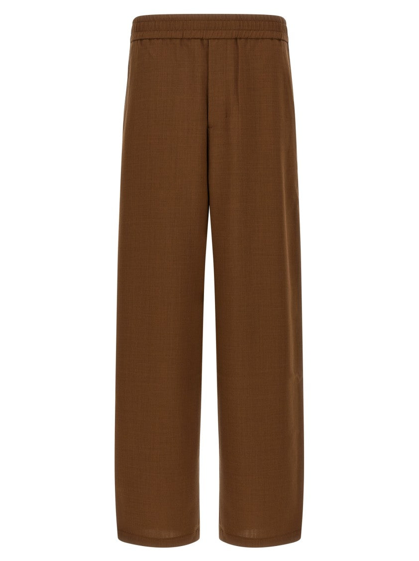 Ami Straight Wide-Leg Wool Pants