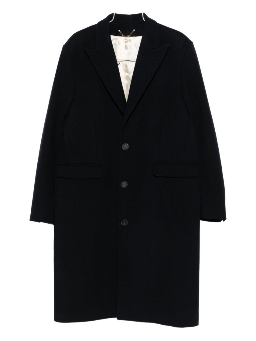Golden Goose Black Wool Blend Notched Lapel Coat