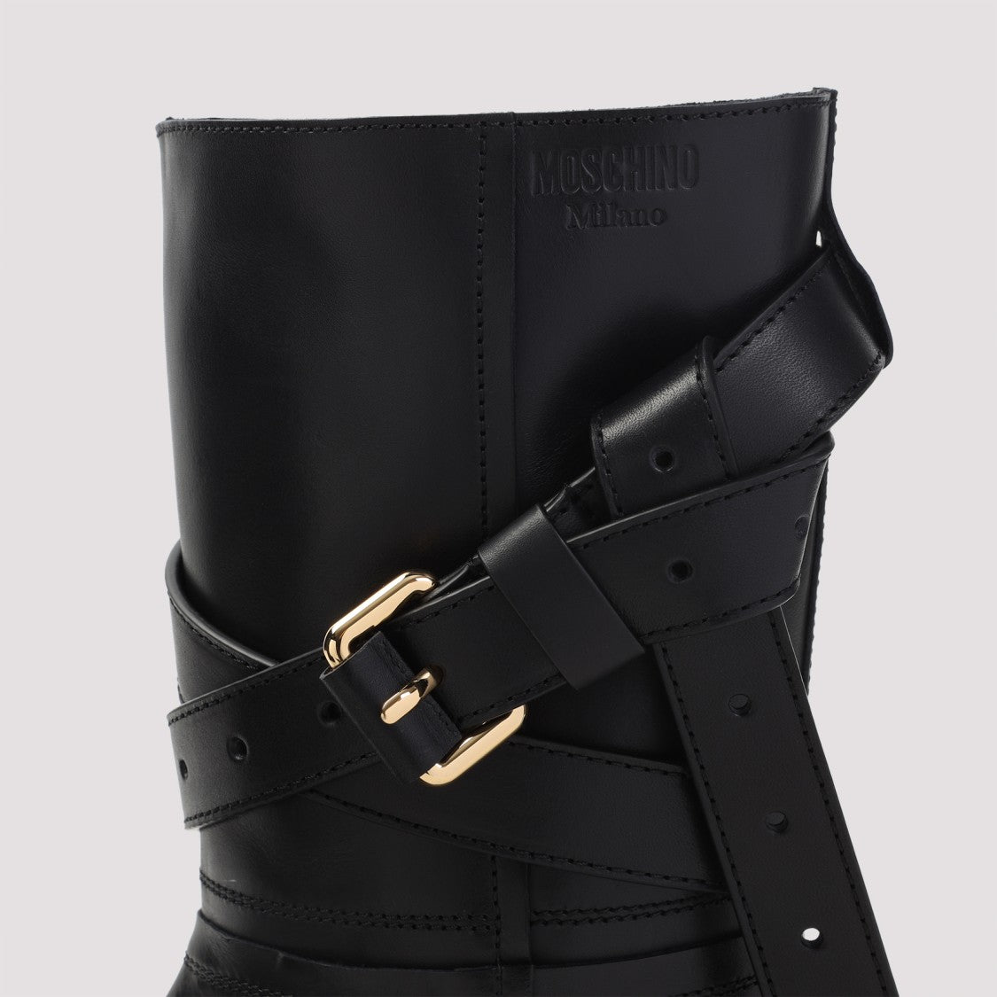 Moschino Black Leather Boots