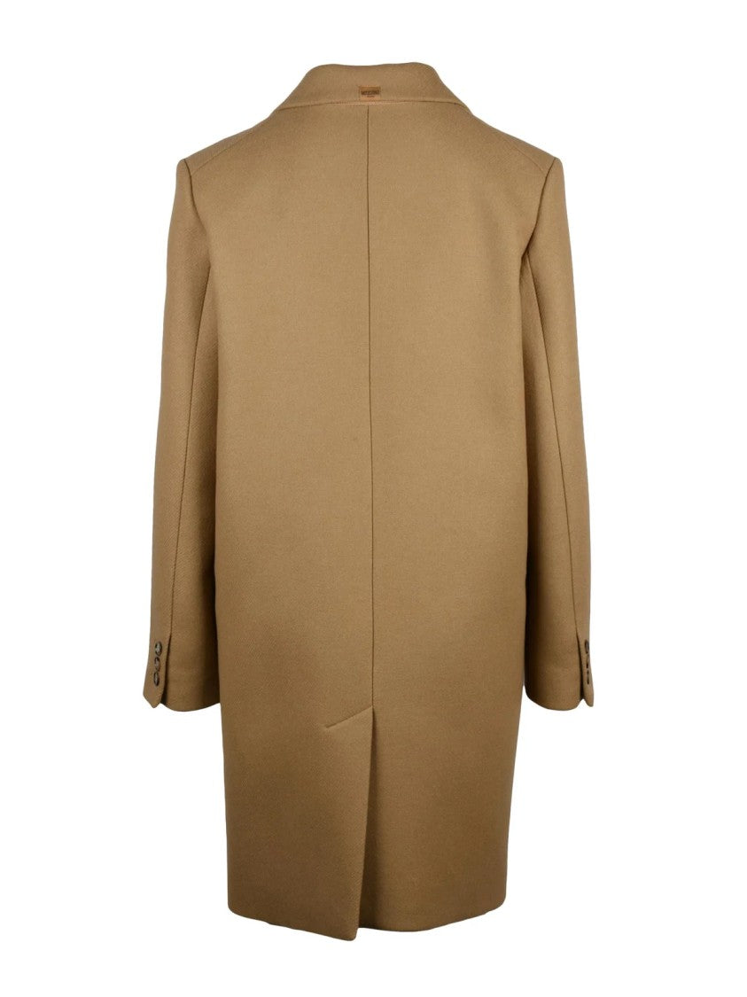 Mo5ch1no Jeans Beige Tailored Virgin Wool-Blend Formal Coat