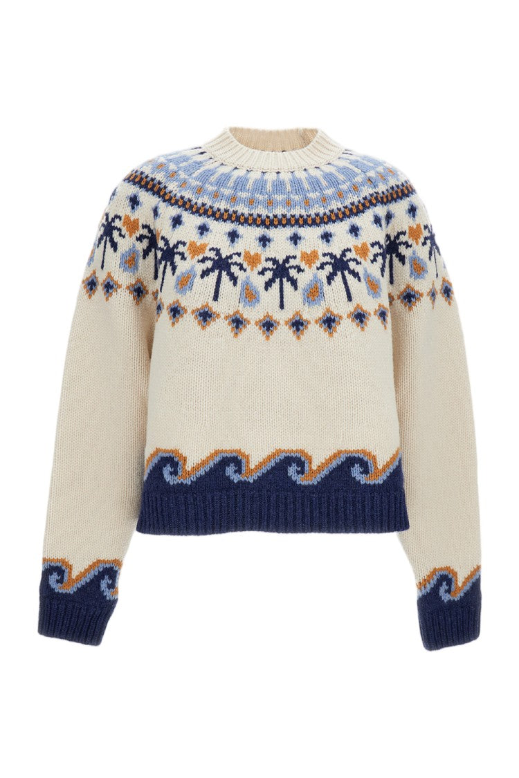 Alanui Nordic-Inspired Jacquard Knit Sweater With Ribbed Finish