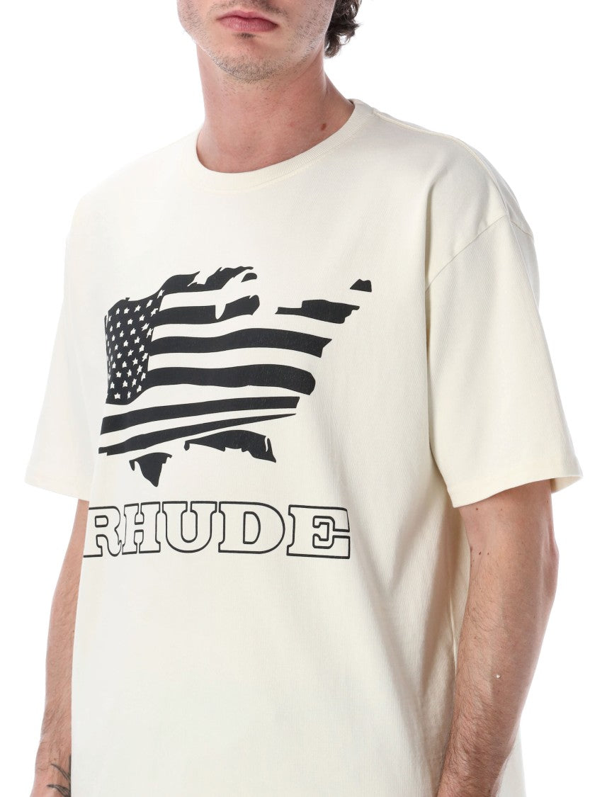 Rhude Banner Tee American Flag T Shirt