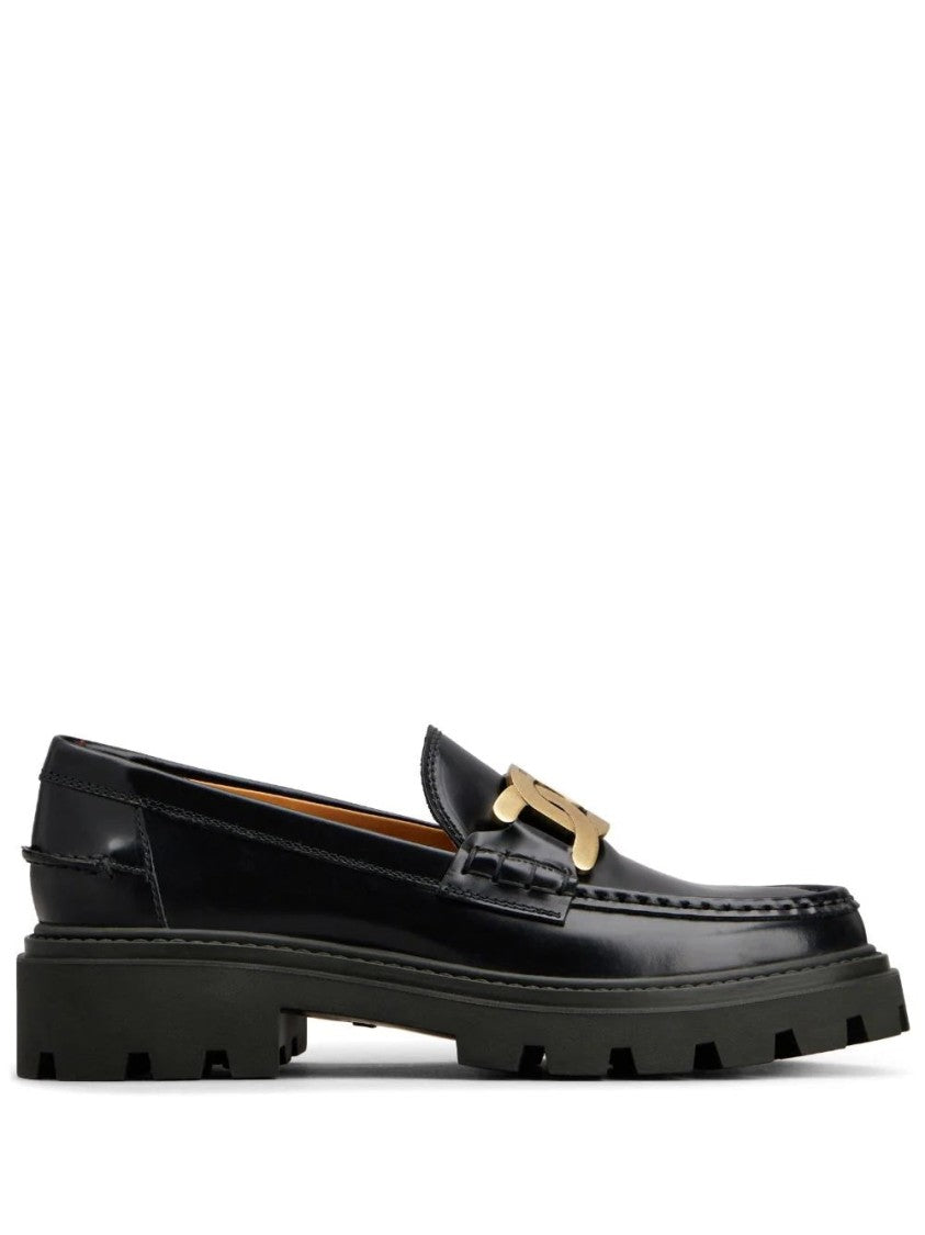 Tod's Leather Loafers With Gold-Tone Buckle