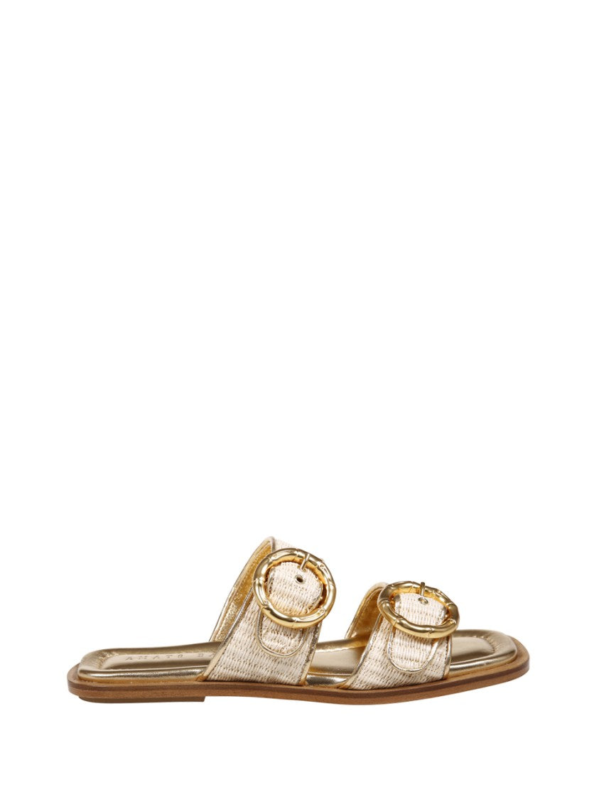 Amato Daniele Flat Sandals With Buckles And Cushioned Footbed
