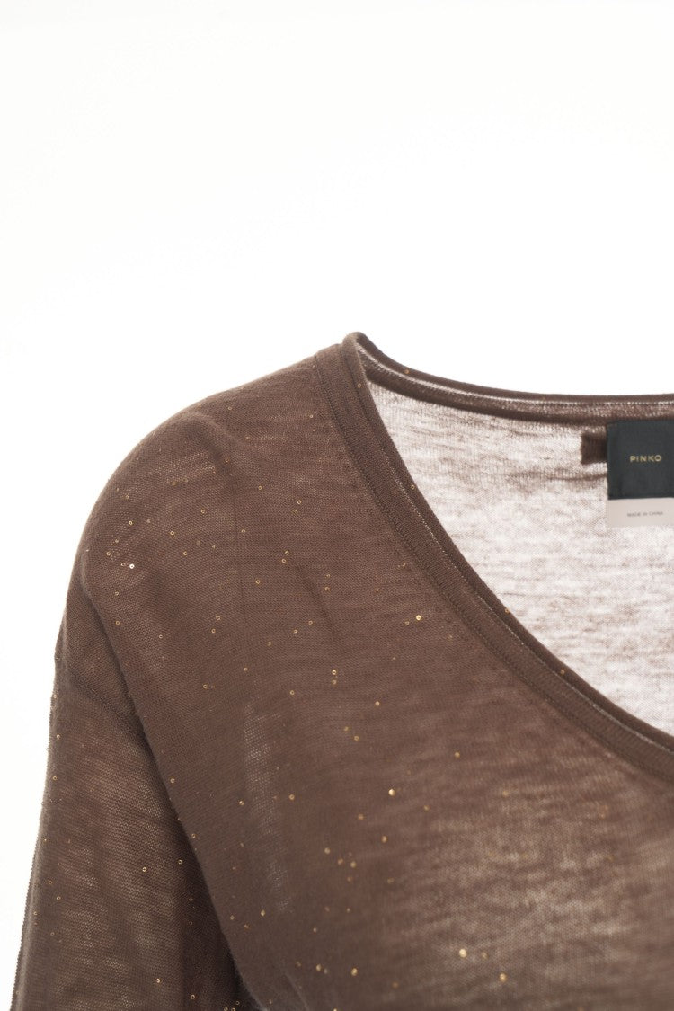 Pinko 'Solomone' Glitter-Trimmed Sweater